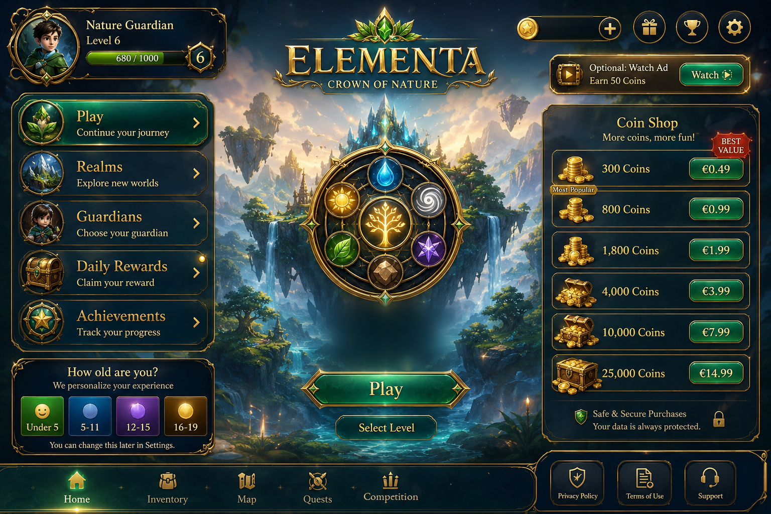 Elementa Crown of Nature luxury home interface
